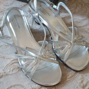 Metallic Silver Strappy Sandals